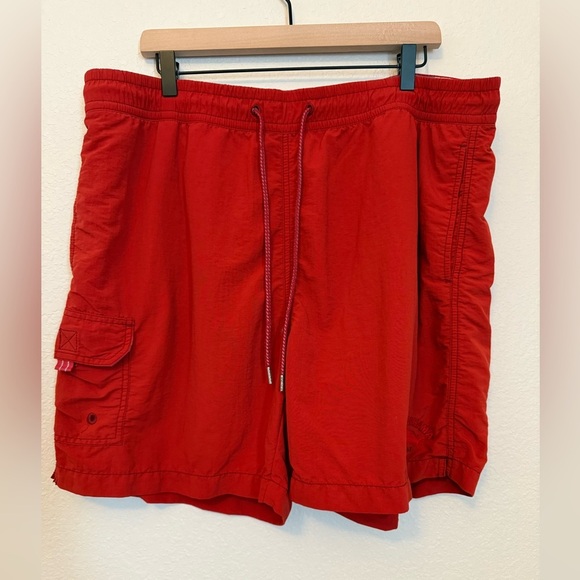 Tommy Bahama Relax Red Cargo Swim Trunks - Picture 4 of 11